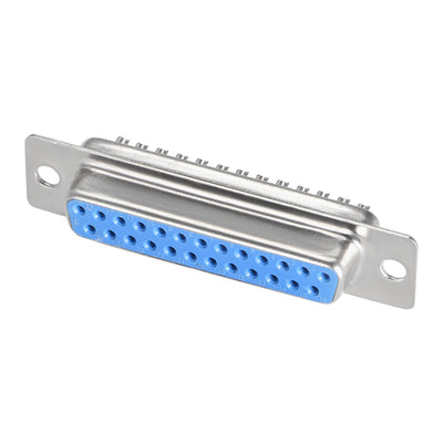 Harfington Uxcell D-sub Connector DB25 Female Socket 25-pin 2-row Port Terminal Breakout for Mechanical Equipment CNC Computers Blue 1pc