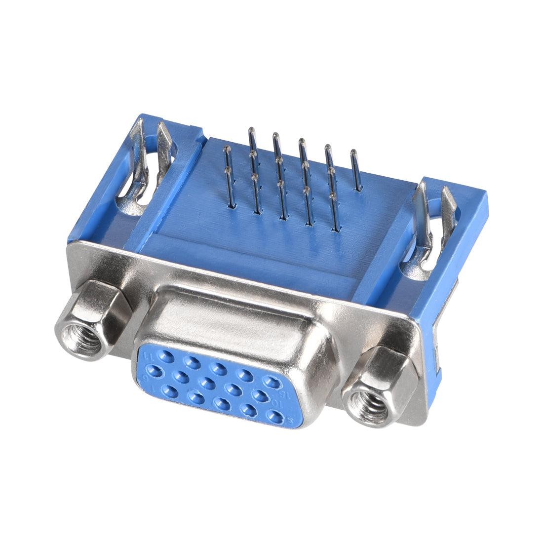 uxcell Uxcell D-sub Connector Female Socket 15-pin 3-row Right Angle Port Terminal Breakout for Mechanical Equipment Blue 1pc