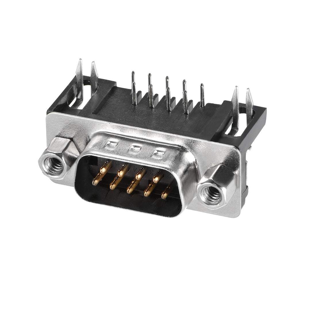 uxcell Uxcell D-sub Connector Male Plug 9-pin 2-row Right Angle Port Terminal Breakout for Mechanical Equipment 20pcs