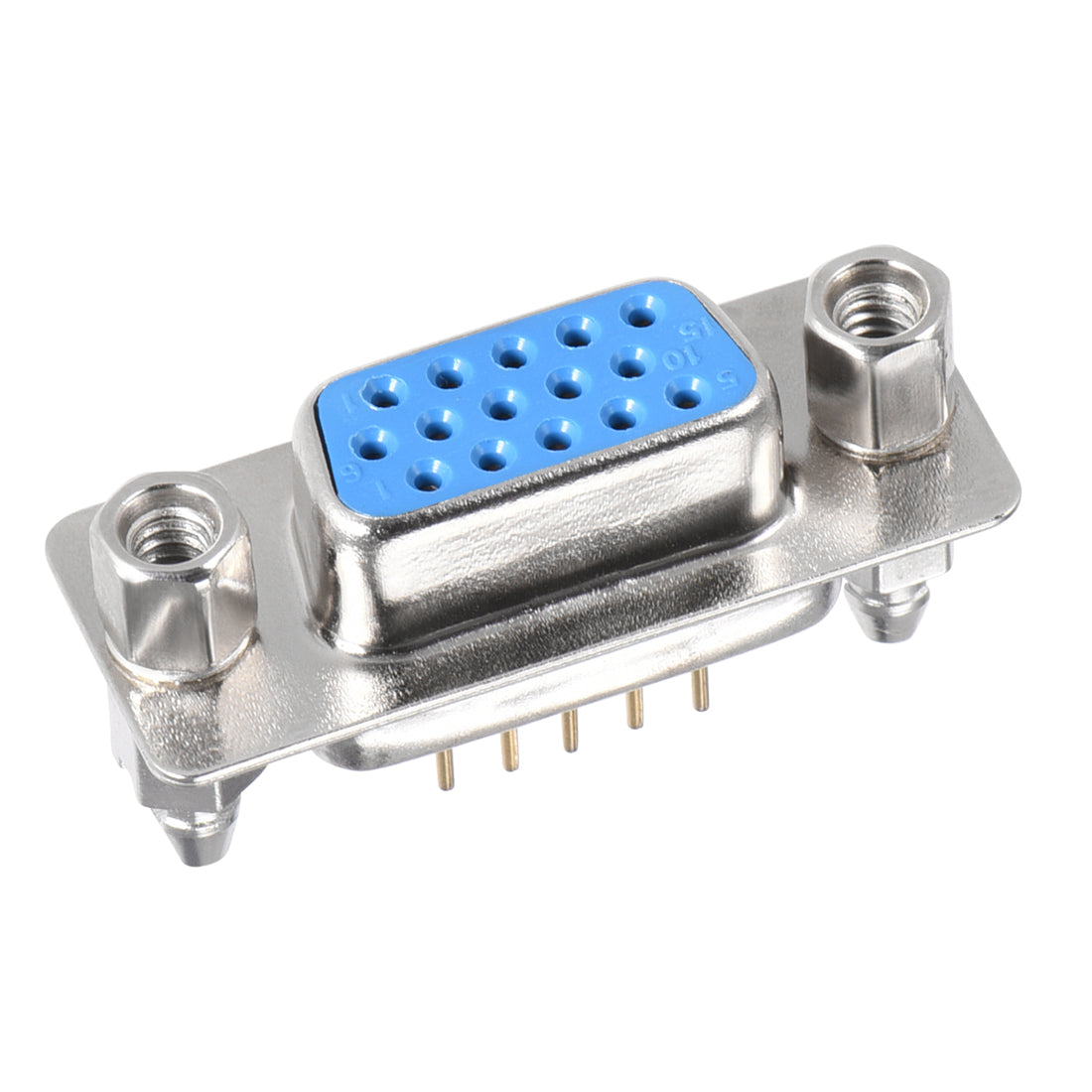 uxcell Uxcell D-sub Connector Female Socket 15-position 3-row Board Lock Port Terminal Breakout for Mechanical Equipment Blue 5pcs