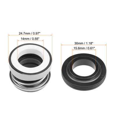 Harfington Uxcell Mechanical Shaft Seal Replacement for Pool Spa Pump 2pcs 103-14