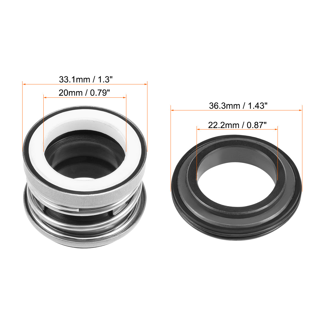 uxcell Uxcell Mechanical Shaft Seal Replacement for Pool Spa Pump 104-20 1Pcs