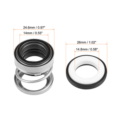 Harfington Uxcell Mechanical Shaft Seal Replacement for Pool Spa Pump 3pcs 108-14