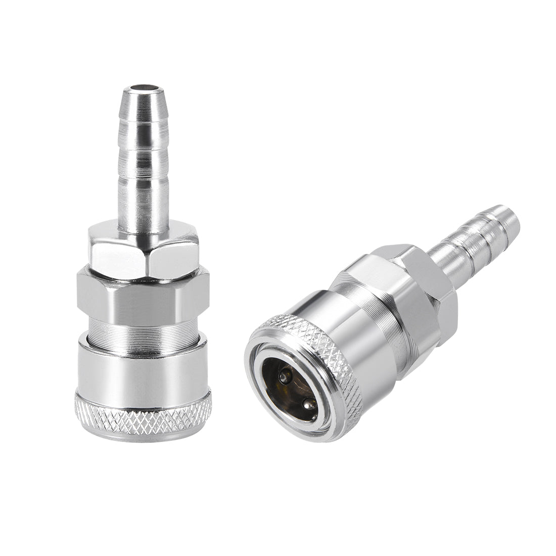 uxcell Uxcell Air Tool Pressure  Adapter High Flow Coupler 8mm Barb x 1/2” Socket Fitting 2pcs