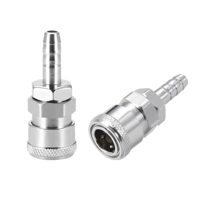 Harfington Uxcell Air Tool Pressure  Adapter High Flow Coupler 8mm Barb x 1/2” Socket Fitting 2pcs