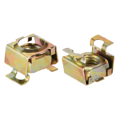 Harfington Uxcell Cage Nuts for Server Rack Cabinet, Carbon Steel Yellow Zinc Plated
