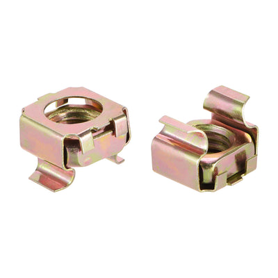 Harfington Uxcell Cage Nuts for Server Rack Cabinet, Carbon Steel Yellow Zinc Plated