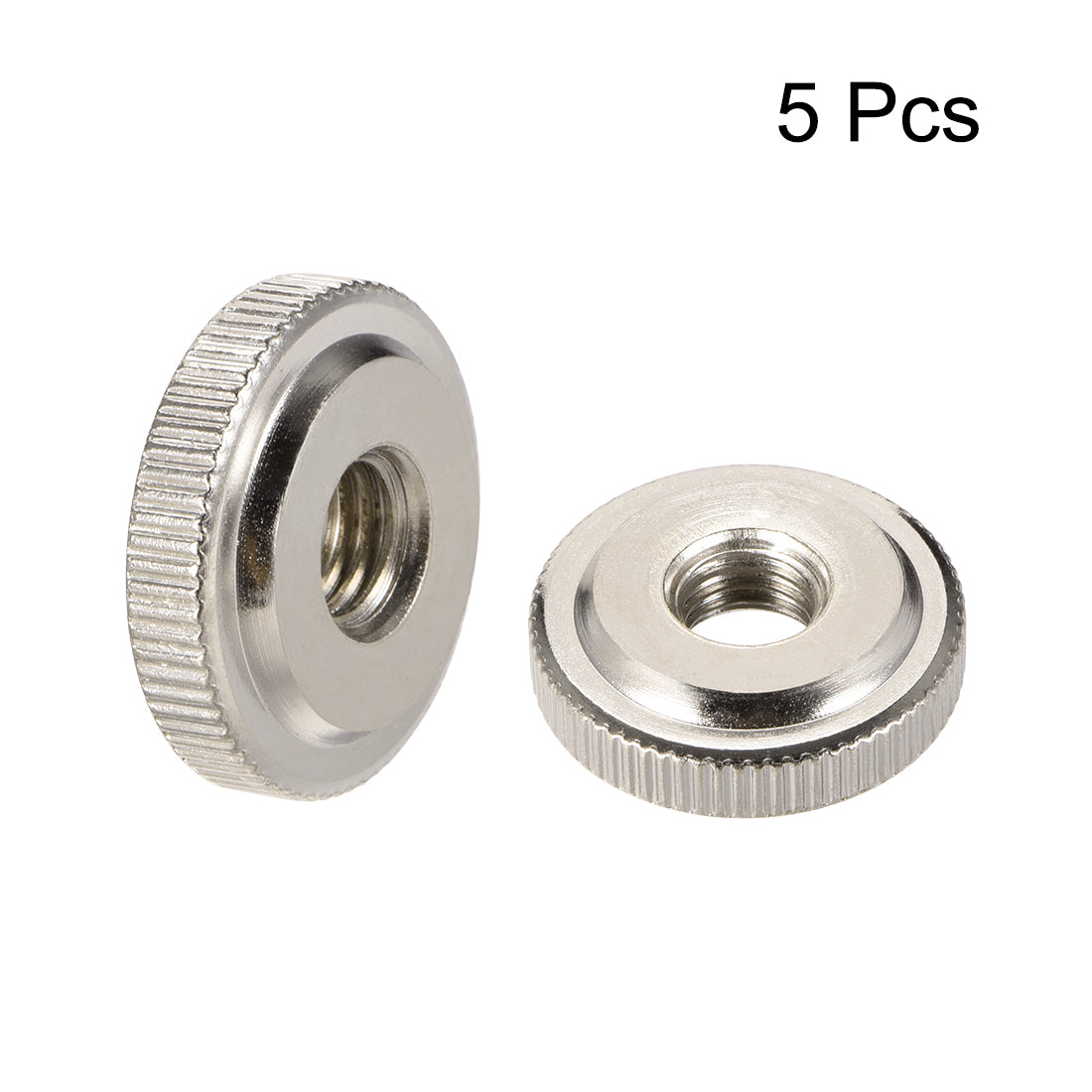 uxcell Uxcell Knurled Thumb Nuts, M10 Female Threaded Thin Type, Nickel Plating, 5 Pcs