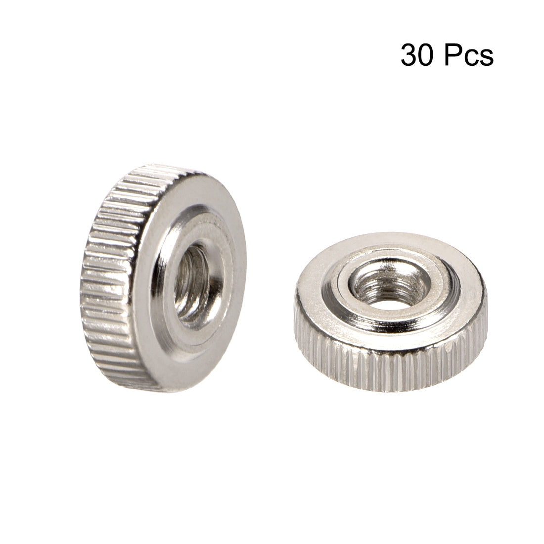 uxcell Uxcell Knurled Thumb Nuts,  Female Threaded Thin Type, Nickel Plating, 30 Pcs
