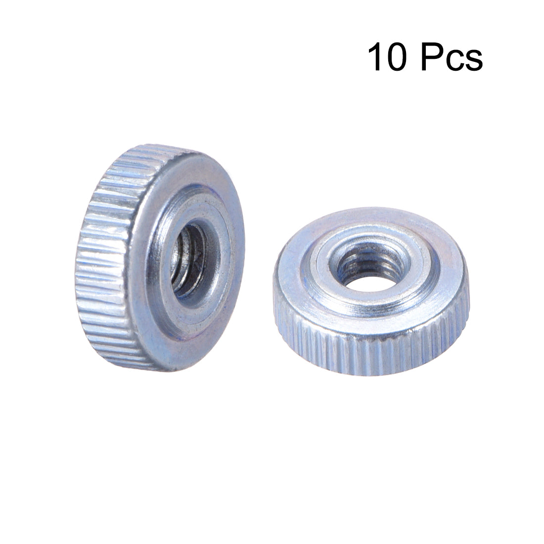 uxcell Uxcell Knurled Thumb Nuts,  Female Threaded Thin Type, Blue Zinc Plating, 10 Pcs