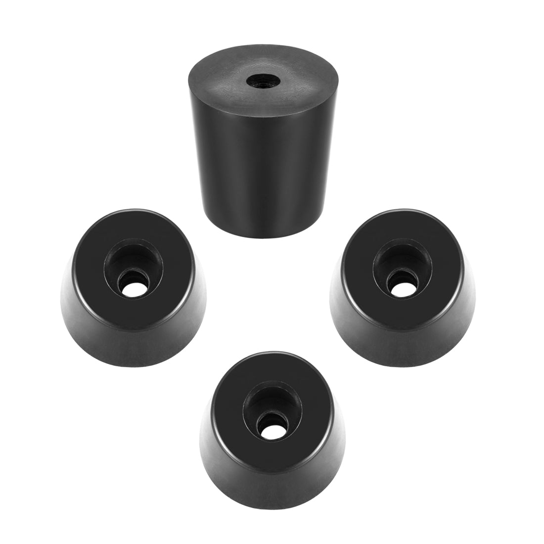 uxcell Uxcell Rubber Feet Bumpers Pads D33x27xH33mm Black 4pcs