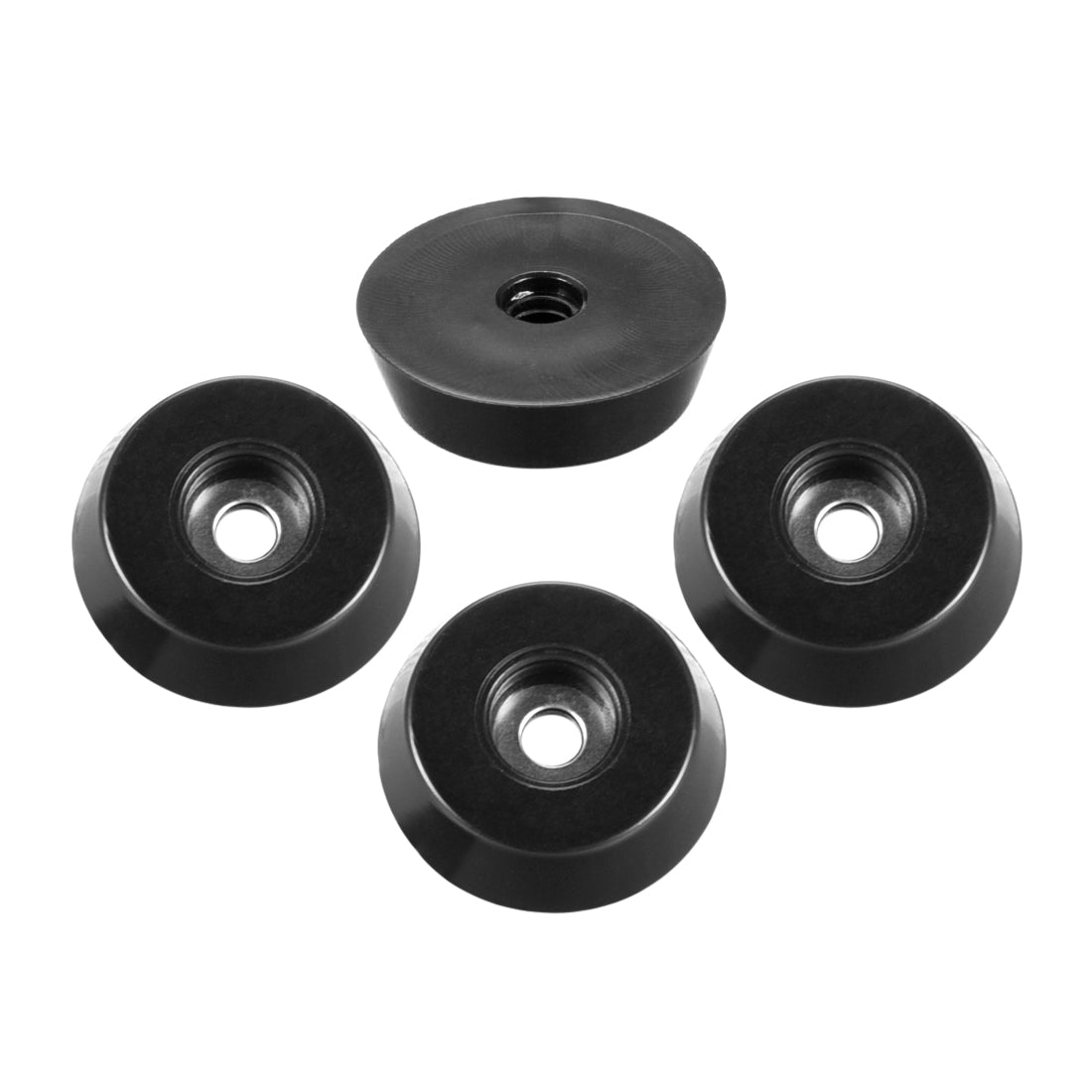 uxcell Uxcell Rubber Feet Bumpers Pads D18x15xH5mm Black 4pcs