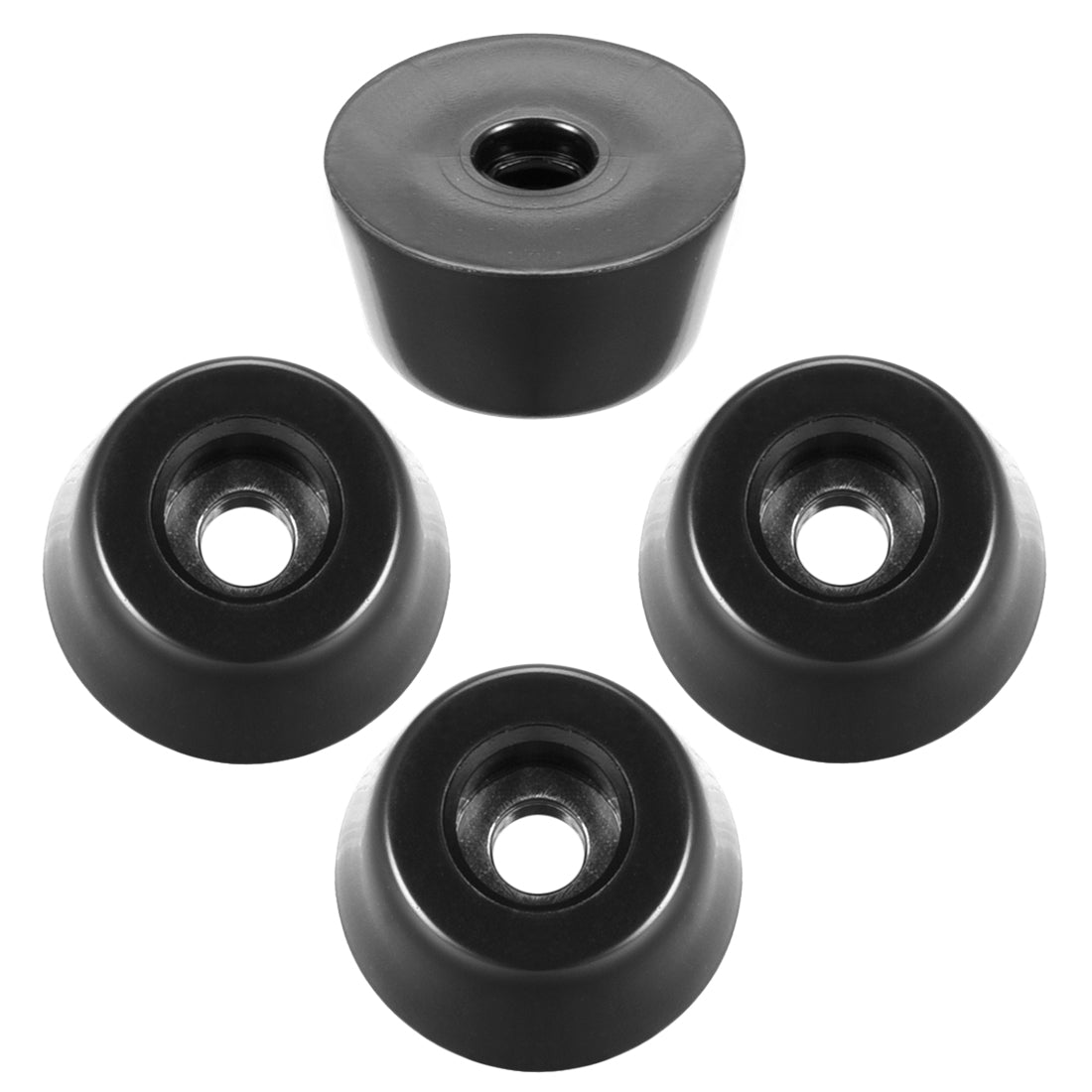 uxcell Uxcell Rubber Feet Bumpers Pads D18x15xH11mm Black 4pcs