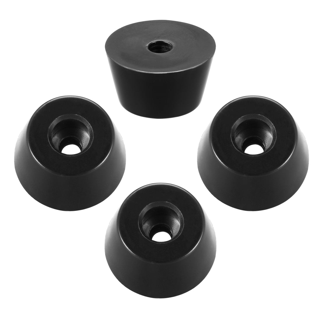 uxcell Uxcell Rubber Feet Bumpers Pads D32x24xH18mm Black 4pcs