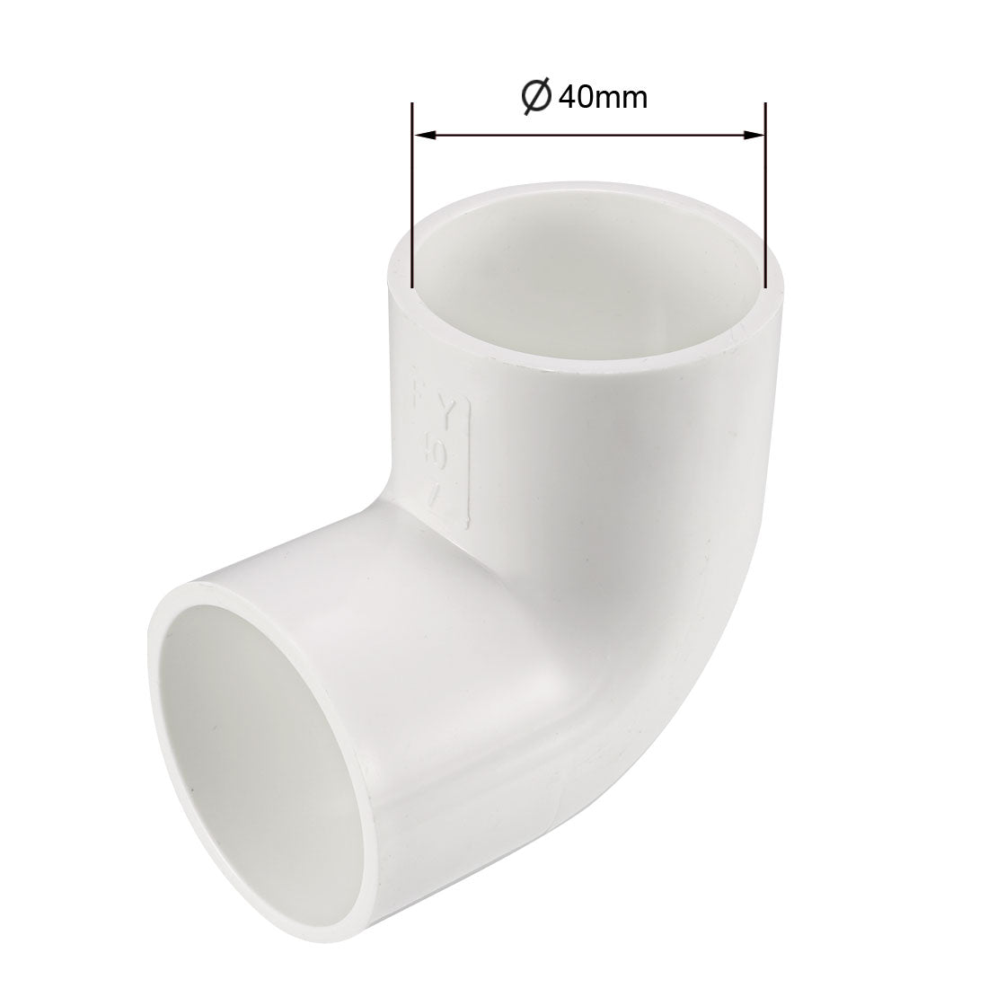 uxcell Uxcell 40mm Slip 90 Degree PVC Pipe Fitting Elbow Coupling Connector 2 Pcs