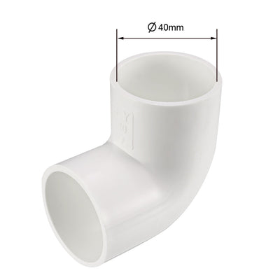 Harfington Uxcell 40mm Slip 90 Degree PVC Pipe Fitting Elbow Coupling Connector 2 Pcs