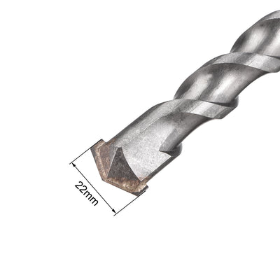 Harfington Uxcell 22mm Carbide-Tipped Rotary Hammer Hollow Square Shank Drill Bit 195mm Long