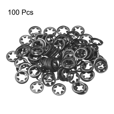 Harfington Uxcell Star Locking Washers , M4 x12 Internal Tooth Push On Locking Washers Clips 5 Points Fasteners Assortment Kit 100pcs