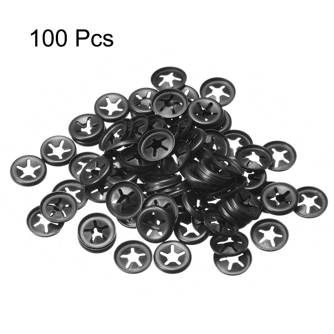 Uxcell Uxcell Star Locking Washers , M4 x12 Internal Tooth Push On Locking Washers Clips 5 Points Fasteners Assortment Kit 100pcs