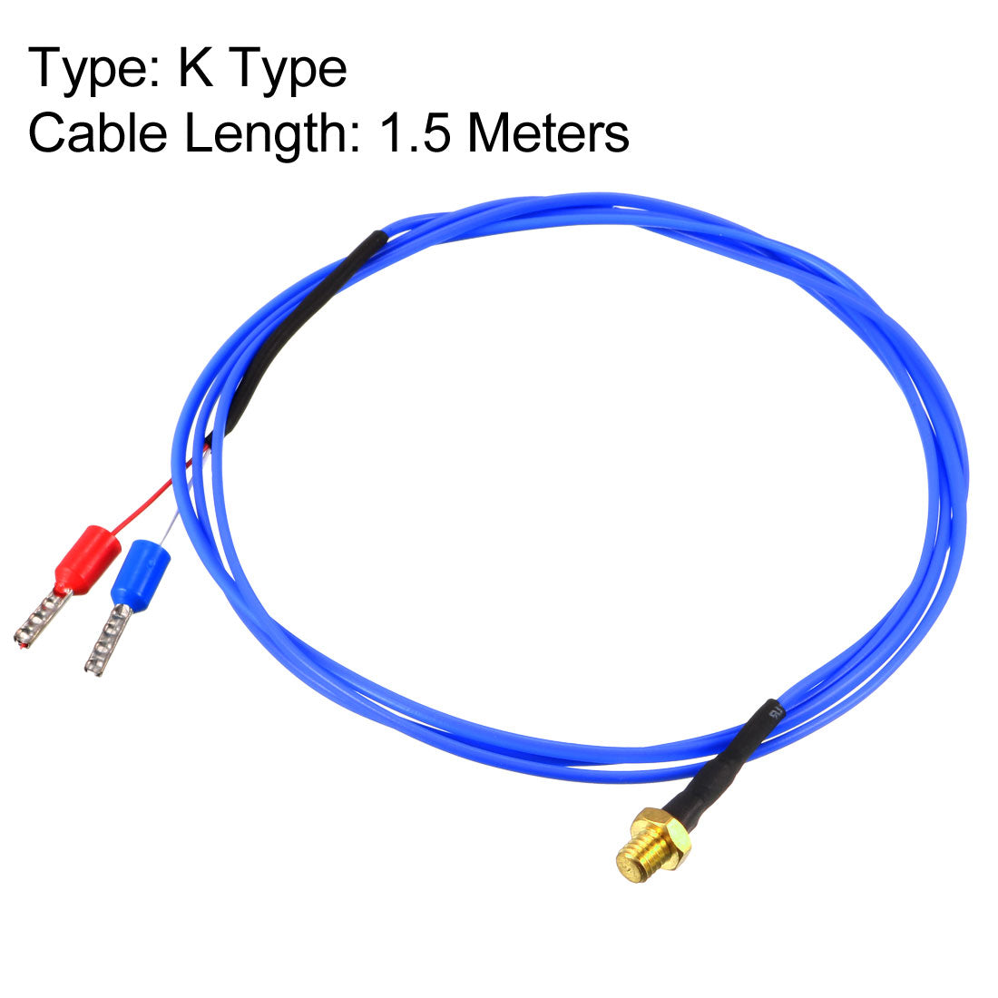 uxcell Uxcell K Type Thermocouple Temperature Sensor Probe for 3D Printer 1.5M Cable M4 Thread