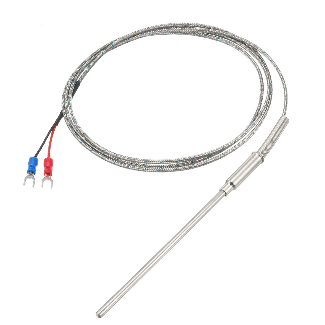 uxcell Uxcell K Type Temperature Sensor Probe 1.5M Cable 4mmx100mm Probe Thermocouple 32~1472°F (0~800°C)