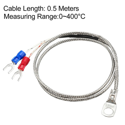 Harfington Uxcell K Type Temperature Sensor Probe 0.5M Cable 6mm Hole Thermocouple 32~752°F (0~400°C)