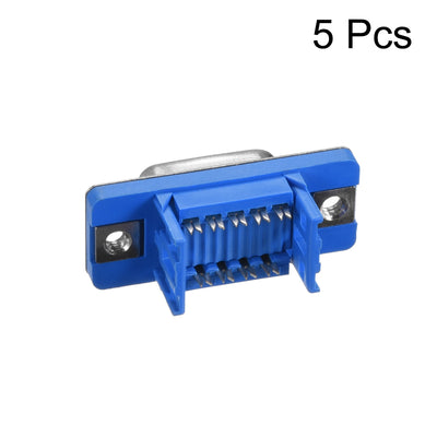 Harfington Uxcell IDC D-Sub Ribbon Cable Connector 9-pin 2-row Female Socket IDC Crimp Port Terminal Breakout for Flat Ribbon Cable Blue 5pcs