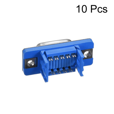 Harfington Uxcell IDC D-Sub Ribbon Cable Connector 9-pin 2-row Female Socket IDC Crimp Port Terminal Breakout for Flat Ribbon Cable Blue 10pcs