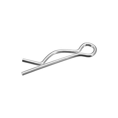 Harfington Uxcell 2mm x 43mm Carbon Steel R Shaped Spring Cotter Clip Pin Fastener Hardware Silver Tone 20 Pcs