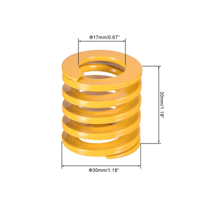 Harfington Uxcell 30mm OD 30mm Long Spiral Stamping Light Load Compression  Die Spring Yellow
