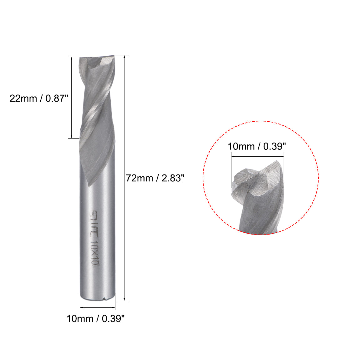 uxcell Uxcell Flat Nose End Mill Cutter CNC Router Bits 2 Flute