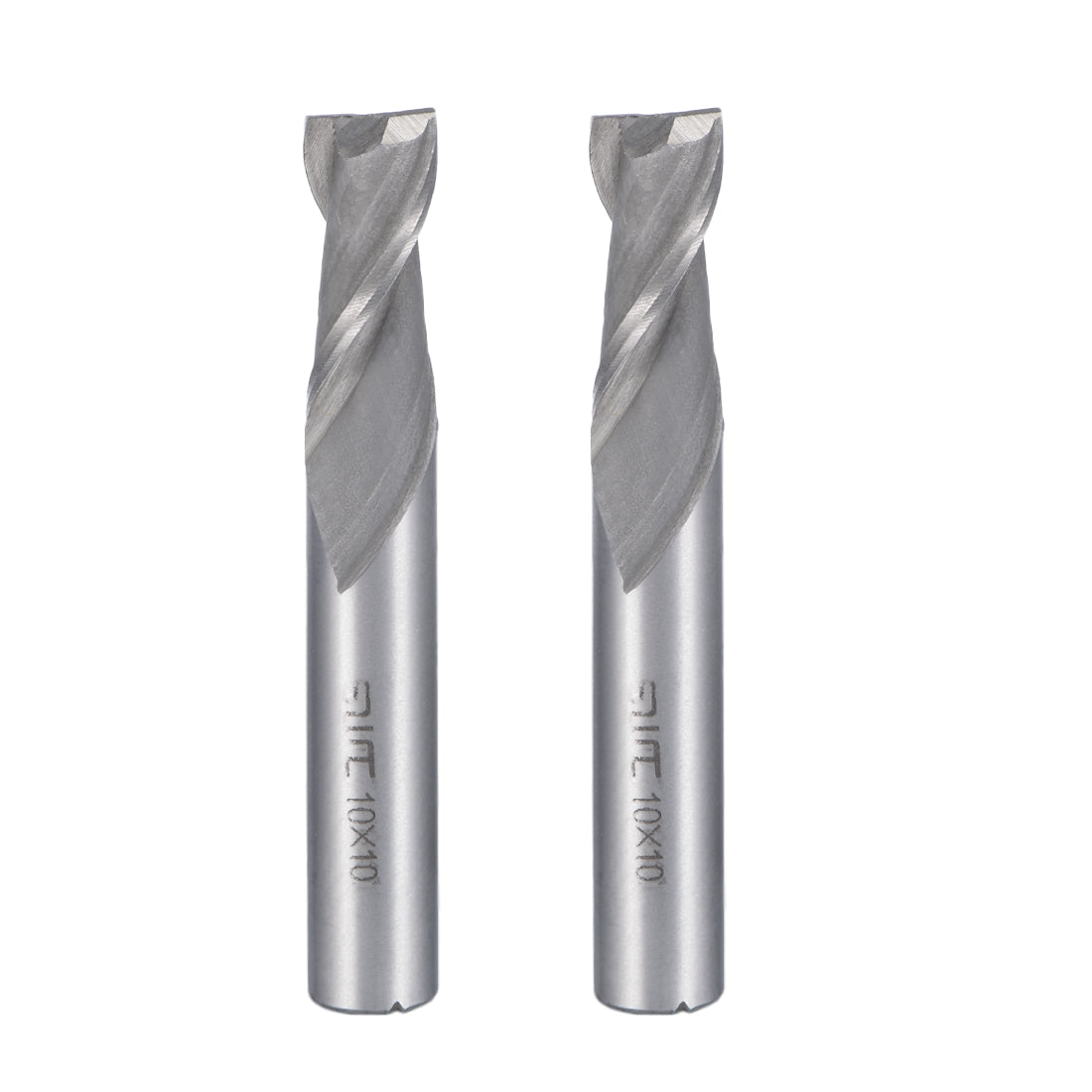 uxcell Uxcell 2pcs 10mm Shank 10mm x 22mm Straight Flat Nose End Mill Cutter CNC Router Bits 2 Flute