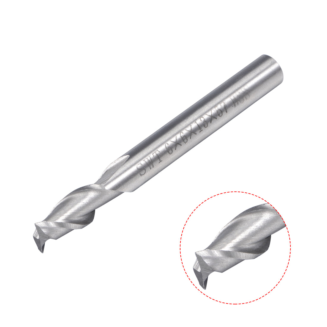 uxcell Uxcell 5pcs 6mm Shank 6mm x 13mm Straight Flat Nose End Mill Cutter CNC Router Bits 2 Flute
