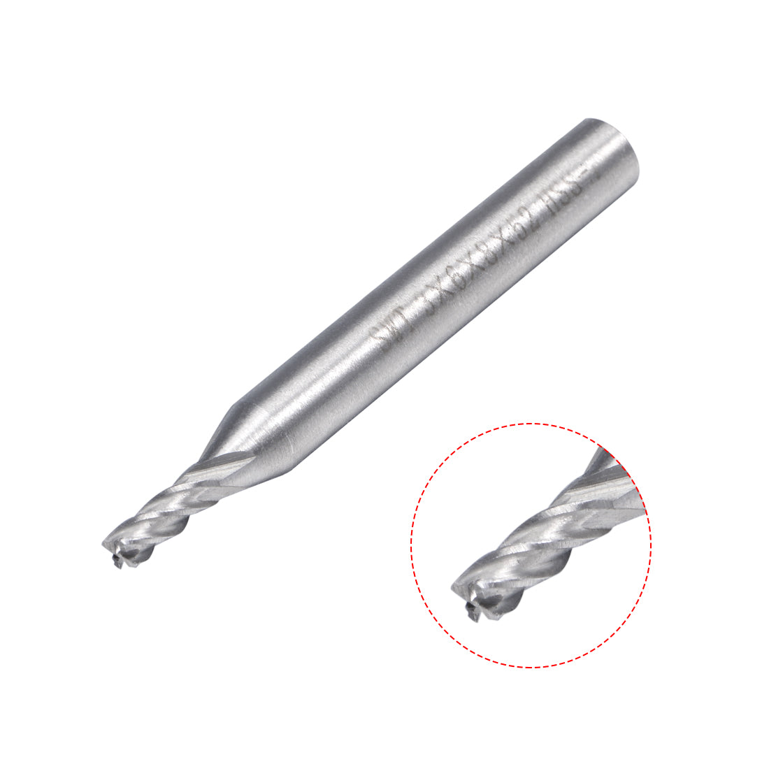 uxcell Uxcell 6mm Shank 3mm x 8mm Straight Flat Nose End Mill Cutter CNC Router Bits 4 Flute