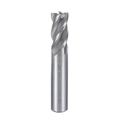 Harfington Uxcell 16mm Shank 16mm x 32mm Straight Flat Nose End Mill Cutter CNC Router Bits 4 Flute