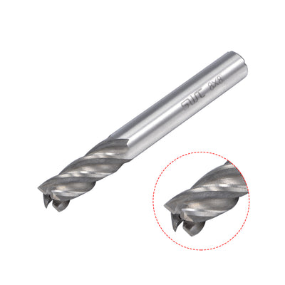 Harfington Uxcell 8mm Shank 8mm x 19mm Straight Flat Nose End Mill Cutter CNC Router Bits 4 Flute