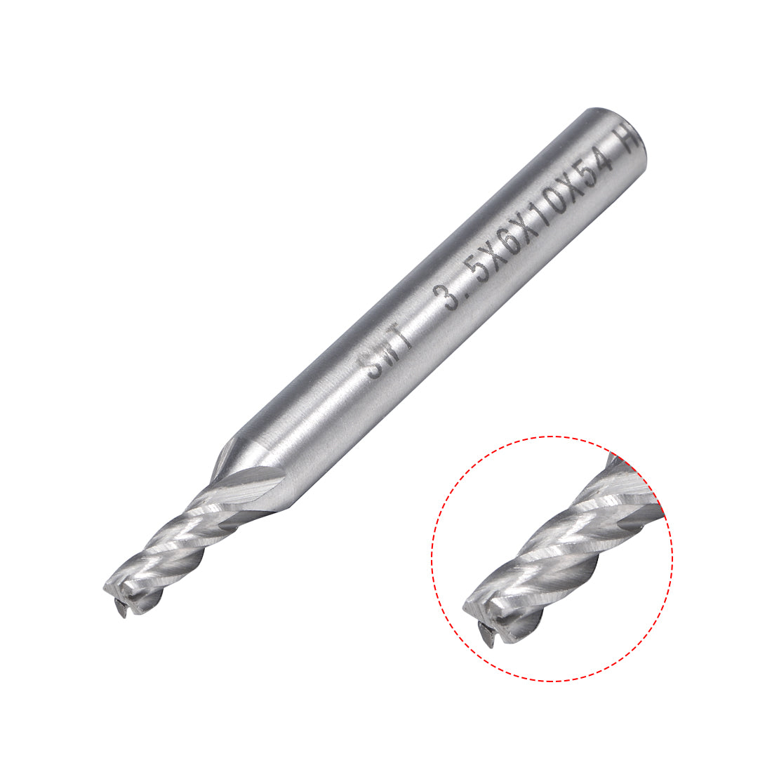 uxcell Uxcell 6mm Shank 3.5mm x 10mm Straight Flat Nose End Mill Cutter CNC Router Bits 4 Flute