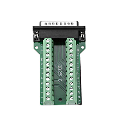 Harfington Uxcell D-sub DB25 Breakout Board Connector 25 Pin 2-row Male Port Solderless Terminal Block Adapter with Thumb Screws