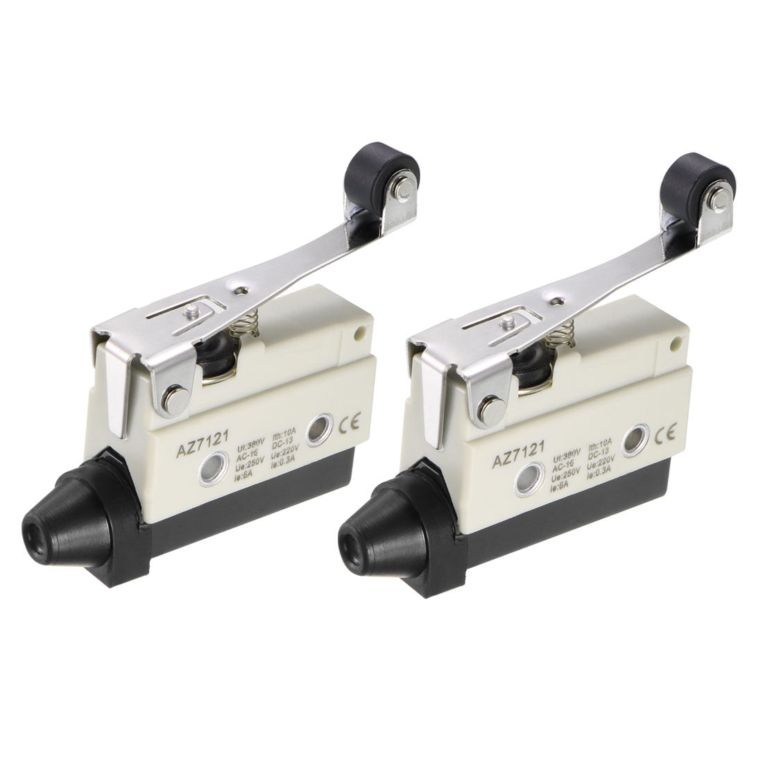 uxcell Uxcell 2PCS AZ-7121 SPDT 1NO+1NC  Panel Mount Roller Plunger Type Micro Switches