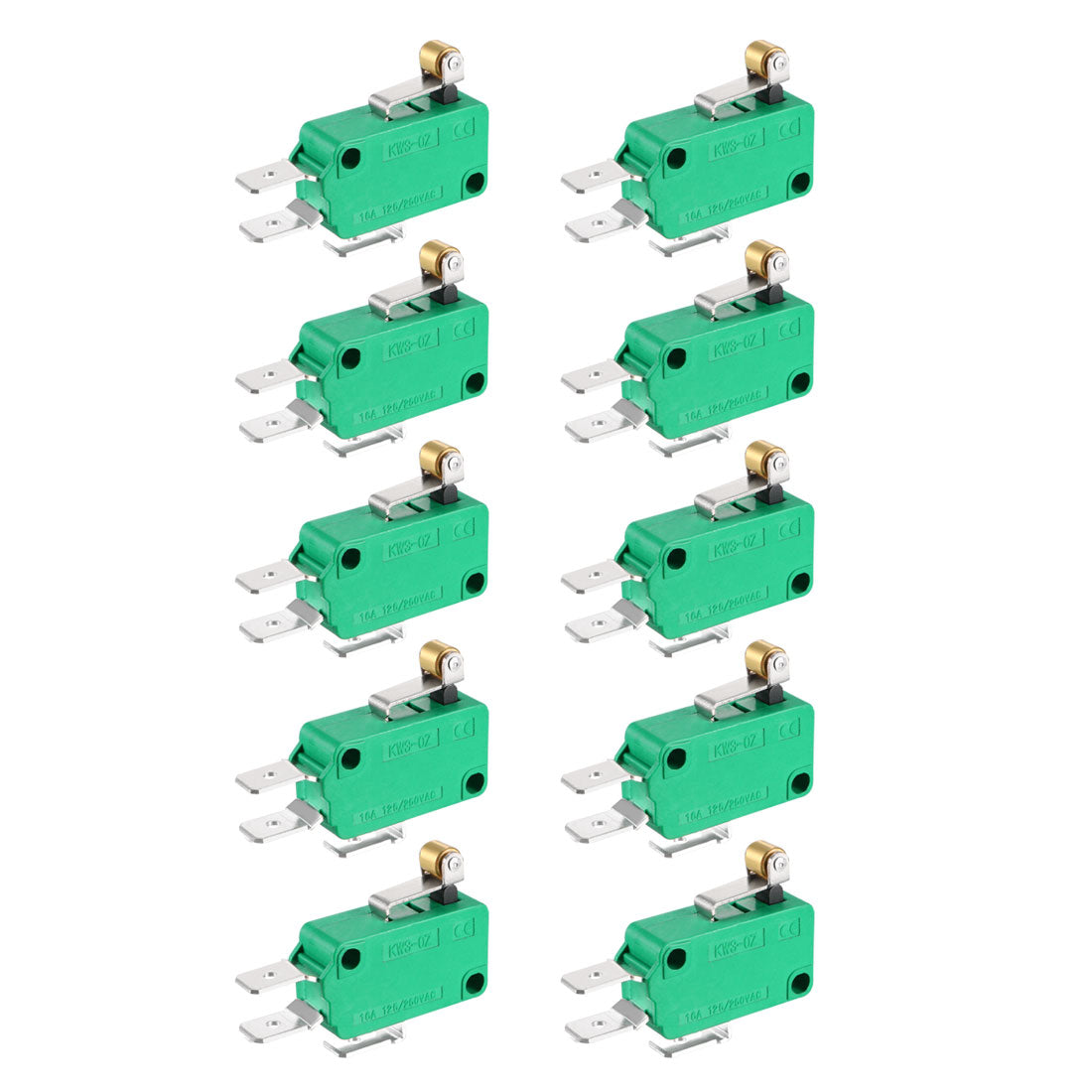 uxcell Uxcell 10PCS KW3-OZ 16A 125/250VAC SPDT NO NC Short Roller Lever Type Micro Limit Switches