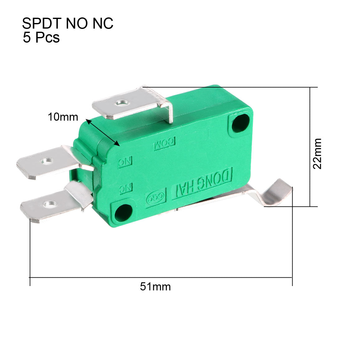 uxcell Uxcell 5PCS KW3-OZ-4 16A 125/250VAC Simulated R Lever Type SPDT NO NC Micro Limit Switches