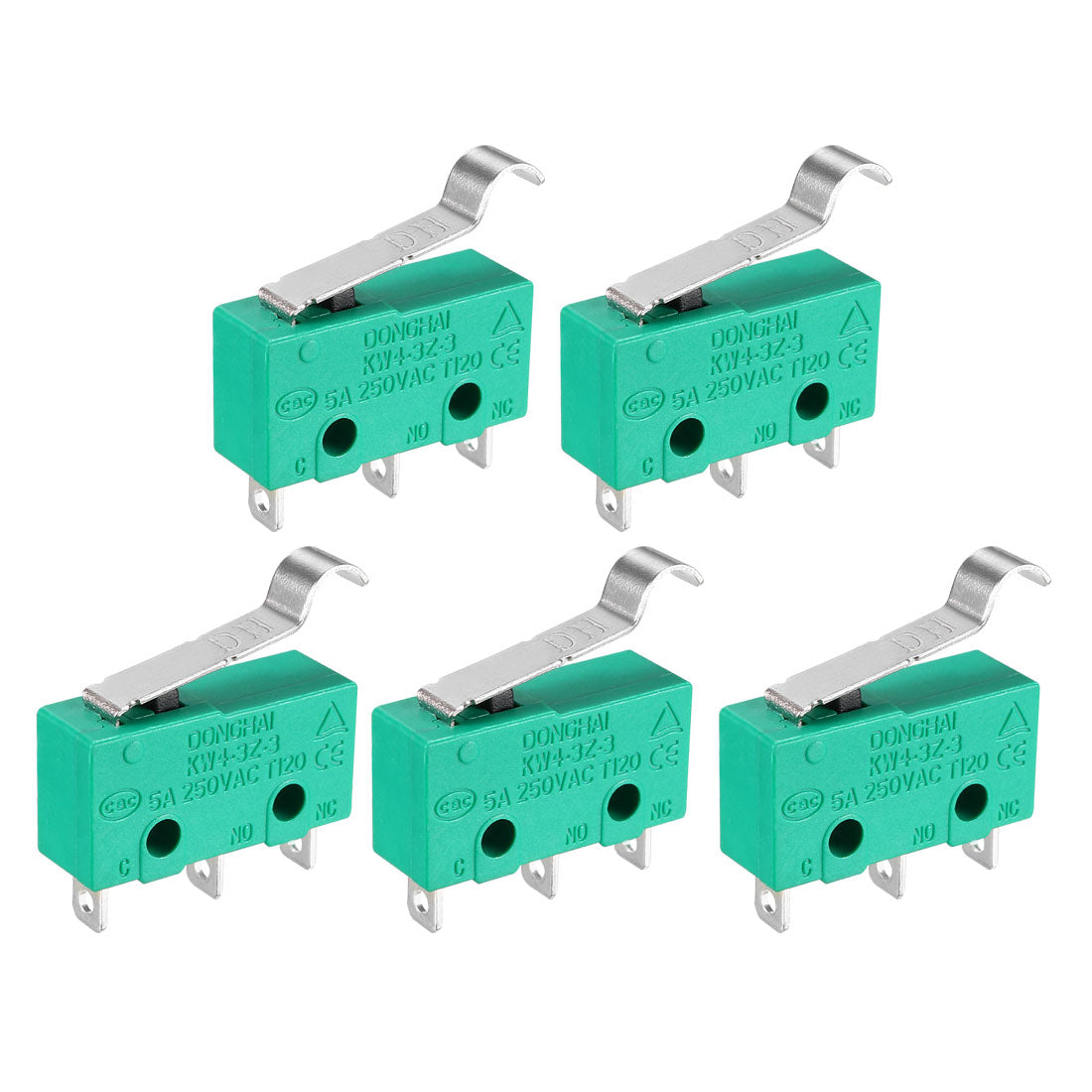 uxcell Uxcell 5Pcs KW4-3Z-3 5A/250VAC Simulated R-Lever Type Micro Switches