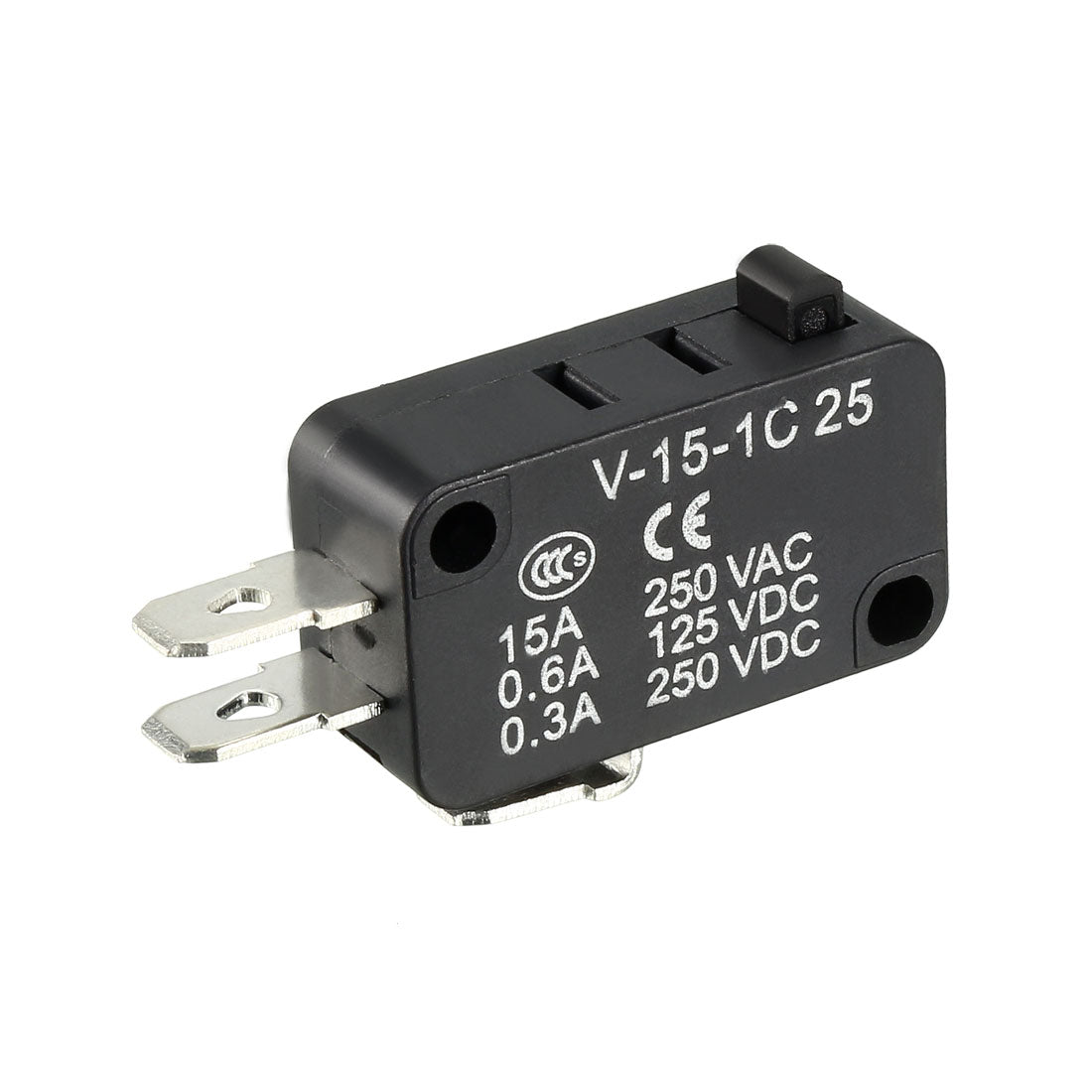 uxcell Uxcell 2PCS V-15-1C25 15A 250V AC 3 Terminals Snap Button Type Miniature Micro Switch