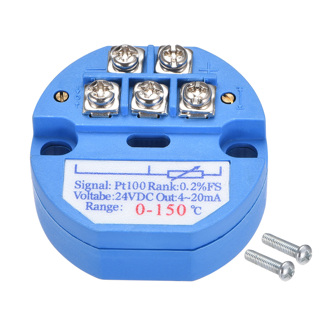 uxcell Uxcell PT100 Temperature Sensor Transmitter 24V DC 4-20mA 0℃ to 150℃