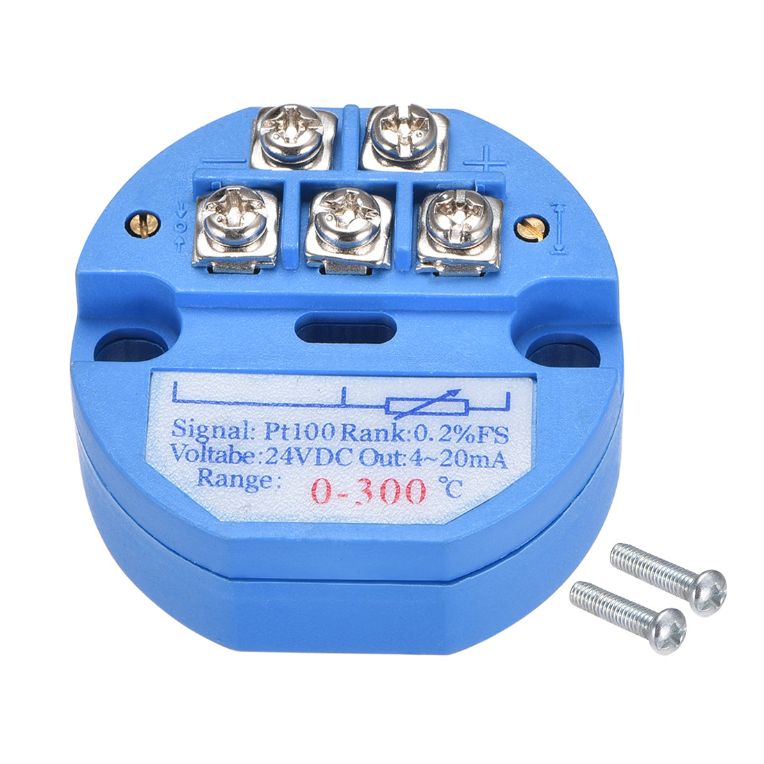 uxcell Uxcell PT100 Temperature Sensor Transmitter 24V DC 4-20mA 0℃ to 300℃