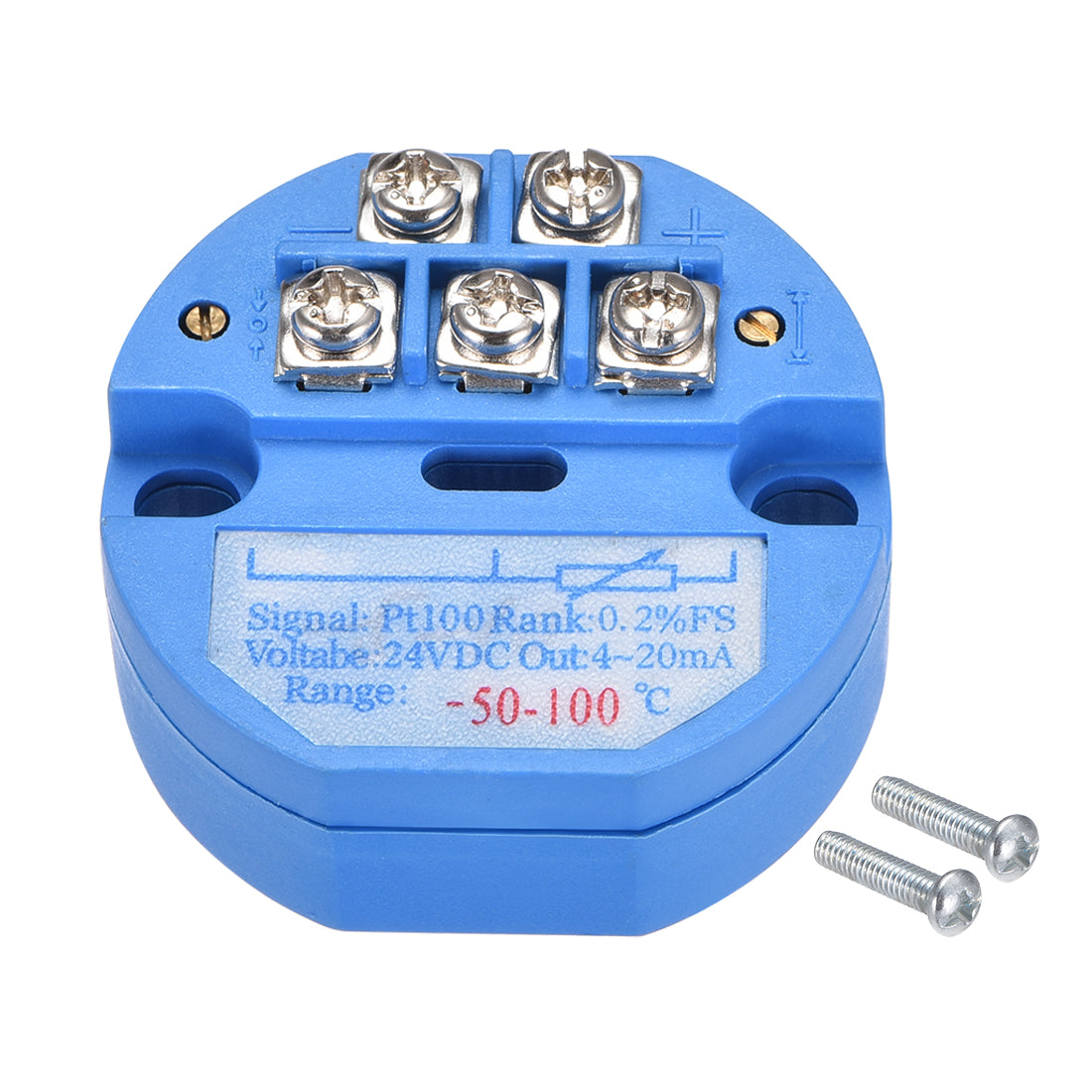 uxcell Uxcell PT100 Temperature Sensor Transmitter 24V DC 4-20mA -50℃ to 100℃