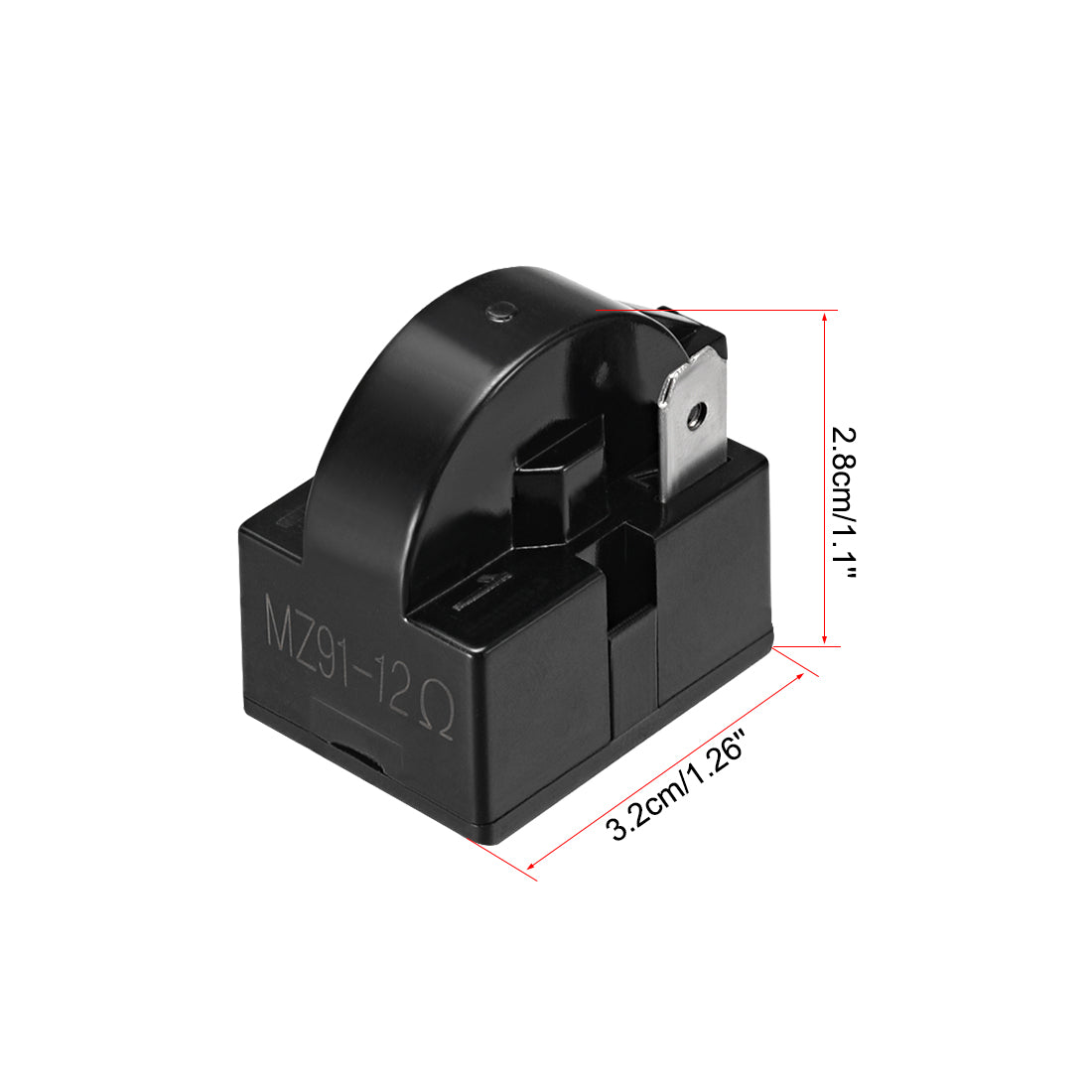 uxcell Uxcell 2 Pcs 12 Ohm 1 Pin Refrigerator  Starter Relay Black