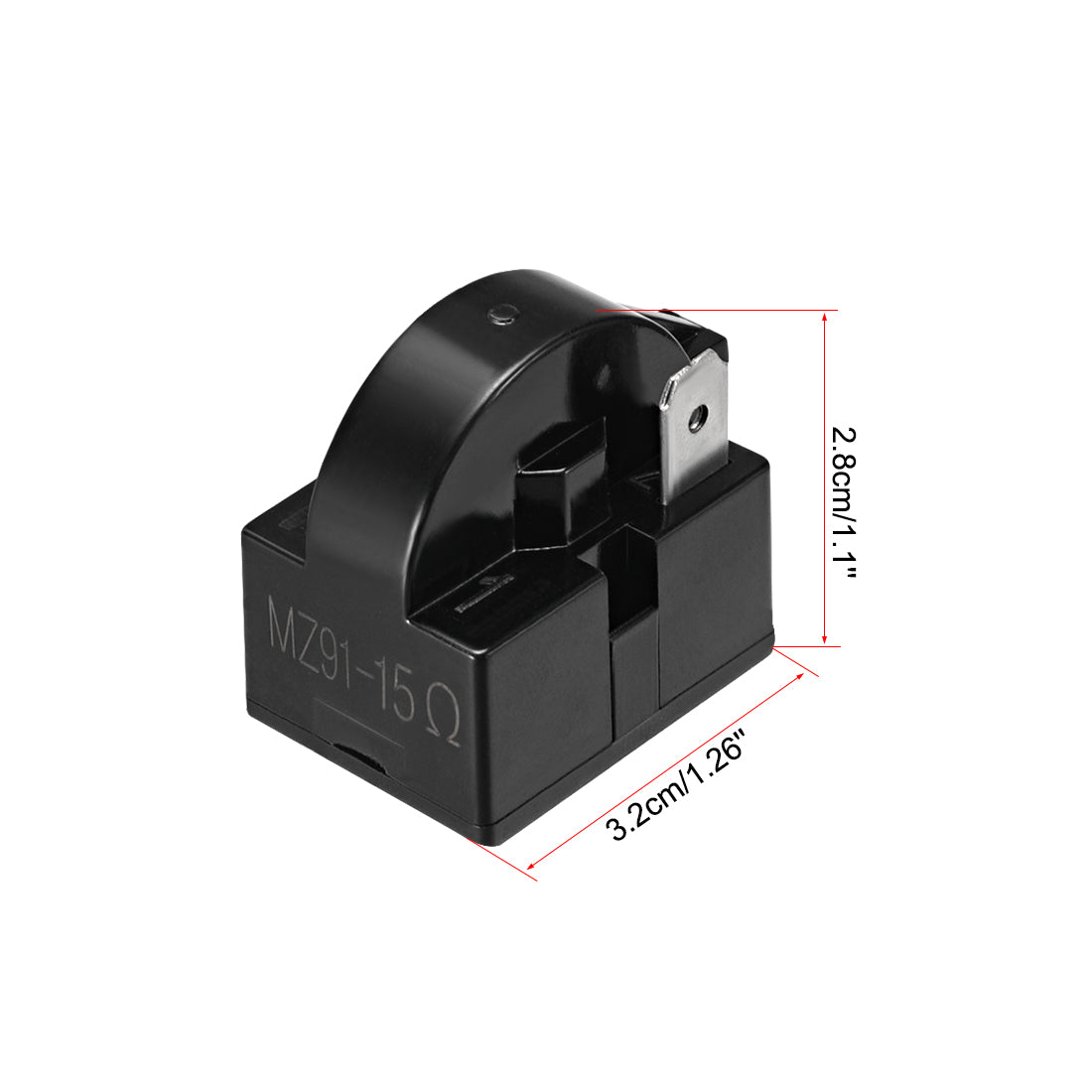 uxcell Uxcell 2 Pcs 15 Ohm 1 Pin Refrigerator  Starter Relay Black