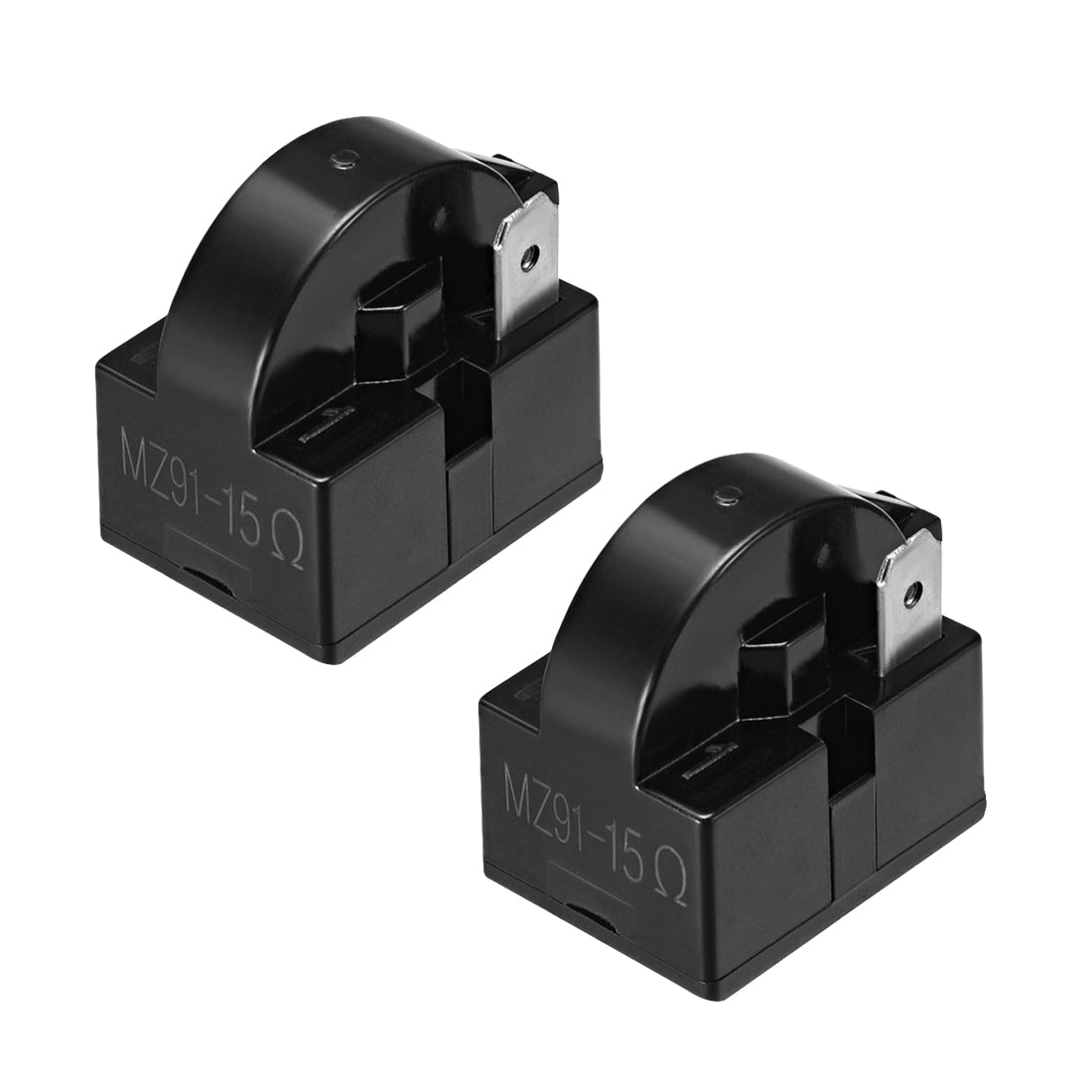 uxcell Uxcell 2 Pcs 15 Ohm 1 Pin Refrigerator  Starter Relay Black