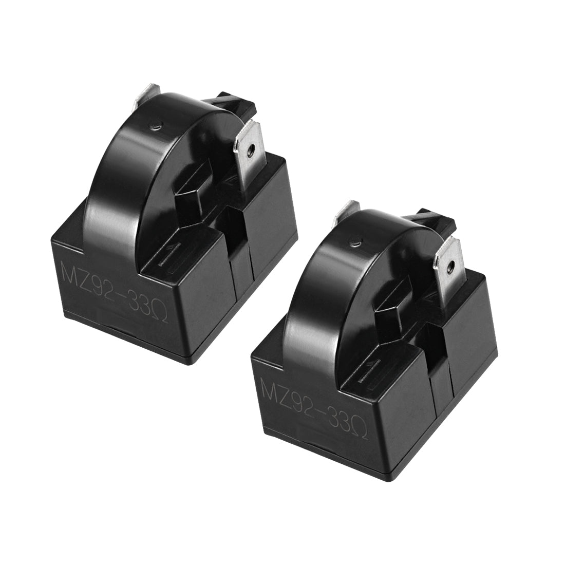 uxcell Uxcell 2 Pcs 33 Ohm 2 Pin Refrigerator  Starter Relay Black
